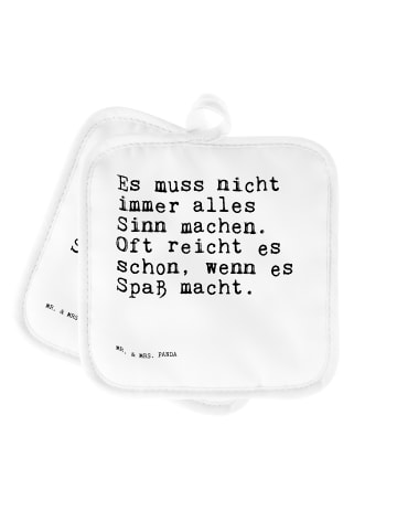 Mr. & Mrs. Panda Topflappen Es muss nicht immer... mit Spruch in Weiß