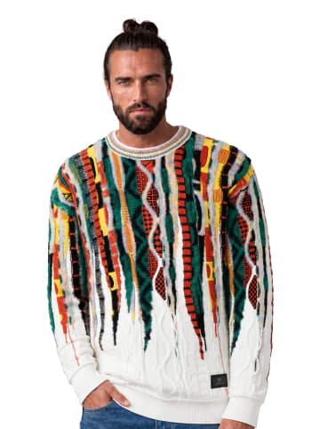 Carlo Colucci Strickpullover Frigeri in Grün / Weiß