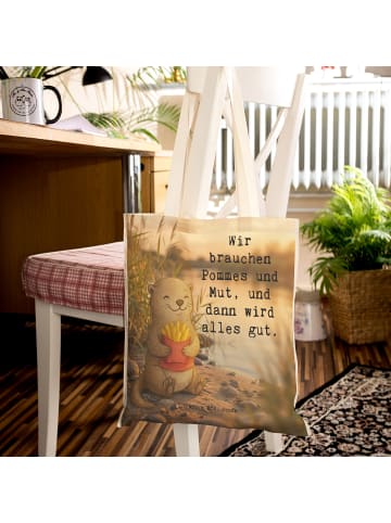 Mr. & Mrs. Panda Tasche Otter Pommes Design mit Spruch in Weiß