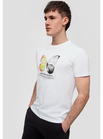 QS T-Shirt kurzarm in Weiß