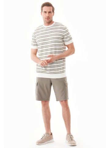 Organication T-Shirt "MOR15952" in Cremeweiß/Khaki