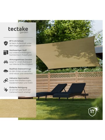 tectake Sonnensegel Sunny umfangreiches Montagematerial, Sand
