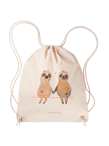 Mr. & Mrs. Panda Stofftasche Faultier Pärchen ohne Spruch in Creme