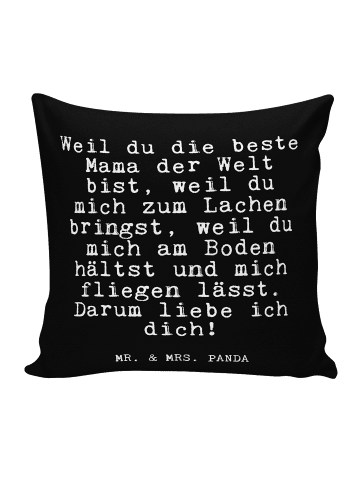 Mr. & Mrs. Panda Polsterkissen Weil du die beste... mit Spruch in Schwarz