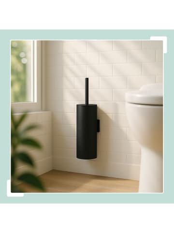 relaxdays Toilettenbürste in Schwarz  - (B)9 x (H)36,5 x (T)11 cm