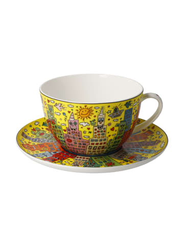 Goebel Milchkaffeetasse " James Rizzi My New York City Sunset " in Bunt