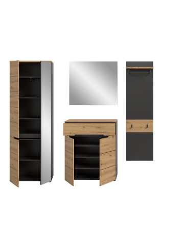 ebuy24 Garderobenmöbel Canu Eiche 220 x 37 cm