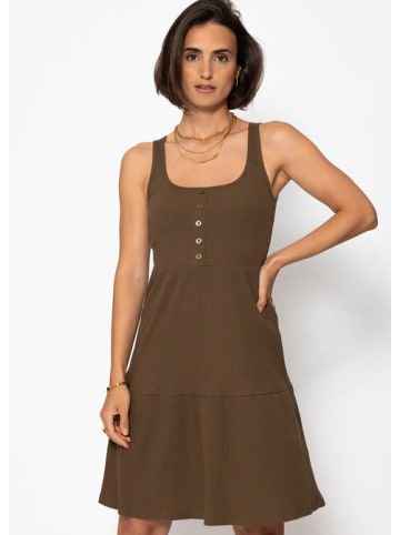 SASSYCLASSY Baumwoll Jerseykleid in Khaki