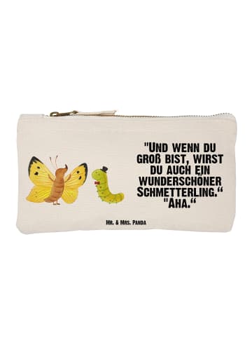 Mr. & Mrs. Panda Schminktasche Raupe Schmetterling mit Spruch in Weiß