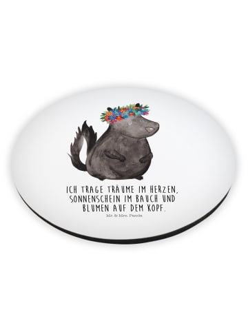 Mr. & Mrs. Panda Kühlschrankmagnet Stinktier  mit Spruch in Weiß