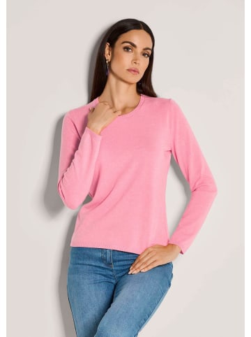 MADELEINE Leichtes Feinstrick-Oberteil mir Rundhals in himbeersorbet / melange