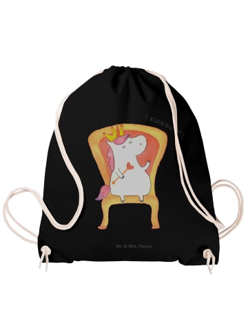 Mr. & Mrs. Panda Gym-Tasche Einhorn König ohne Spruch in Schwarz