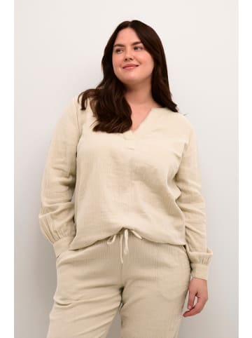 KAFFE curve Langarm-Bluse KChella in Feather Gray