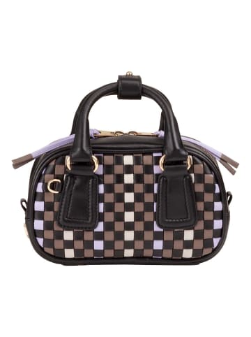 DuDu Woven Handtasche Leder 20.5 cm in nero rosa