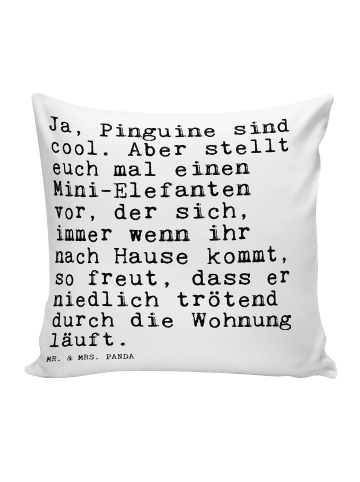 Mr. & Mrs. Panda 40 x 40 Kissen Ja, Pinguine sind cool.... mit S... in Weiß