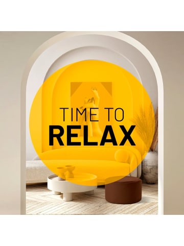 Lumaland Sitzsack-Hocker Pouf rund 50l braun  Braun