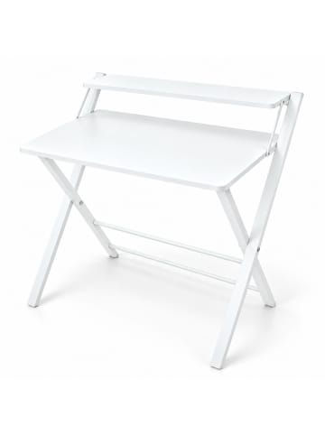 relaxdays Schreibtisch in Weiß - (B)70 x (H)82 x (T)56 cm