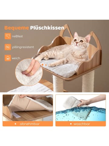 COSTWAY 122 cm Kratzbaum Holz in Hellbraun