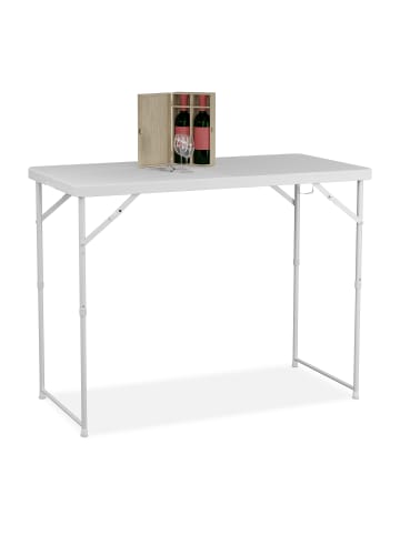 relaxdays Gartentisch in Weiß - (B)120 x (H)74 x (T)60 cm