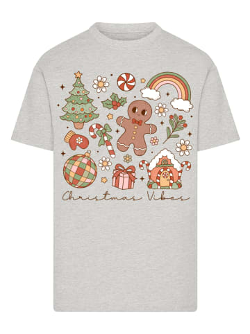 F4NT4STIC T-Shirt Weihnachten Vibes Cozy Cute Winter in grau meliert