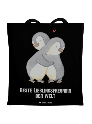 Mr. & Mrs. Panda Shopping Tasche Pinguin Beste Lieblingsfreundin... in Schwarz