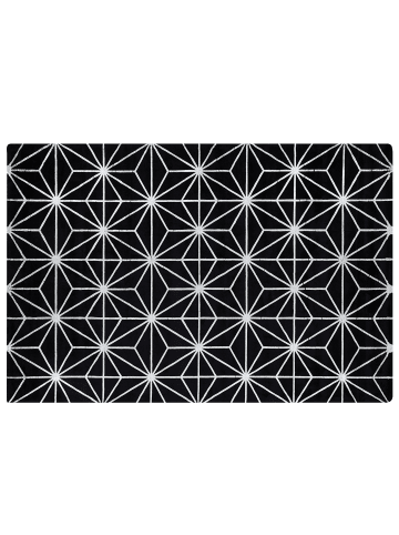 Beliani Kurzflor SIBEL in Schwarz/Silber - (W) 140 x (H) 1.2 x (L) 200 cm