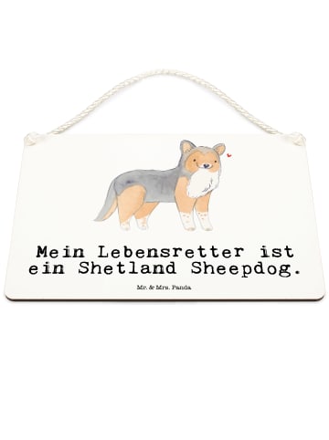 Mr. & Mrs. Panda Holztafel Shetland Sheepdog Lebensretter mit Sp... in Weiß