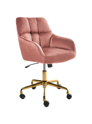 Beliani Bürostuhl PALMDALE in Rosa/Schwarz/Gold - (W) 58 x (H) 87 x (L) 61 cm