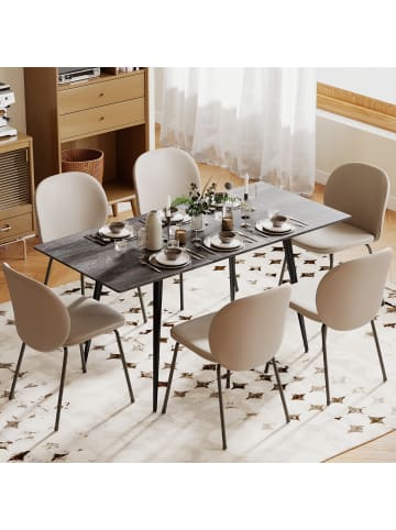 HOMCOM Esstisch-160L x 75B x 77H cm-Grau