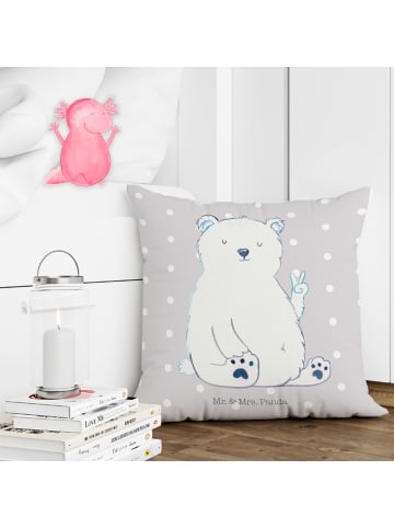Mr. & Mrs. Panda 40x40 Kissen Eisbär Faul ohne Spruch in Grau Pastell