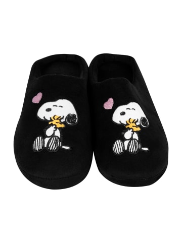 United Labels The Peanuts Snoopy Hausschuhe Puschen Slipper Pantoffeln in schwarz