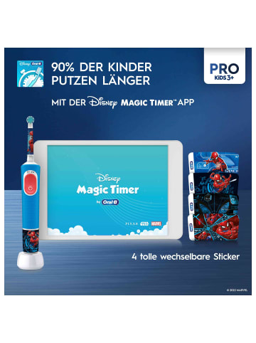 Oral-B Elektr. Kinderzahnbürste "Vitality Pro Kids Spiderman" + 8 Aufsteckbürsten