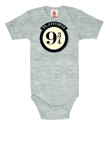 Logoshirt Baby-Body Harry Potter - Platform 9 3/4 Logo in grau-meliert