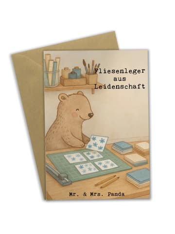 Mr. & Mrs. Panda neujahrskarte Fliesenleger Leidenschaft Design ... in Weiß