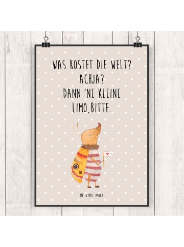 Mr. & Mrs. Panda Bild Nachtfalter Fähnchen mit Spruch in Beige Pastell