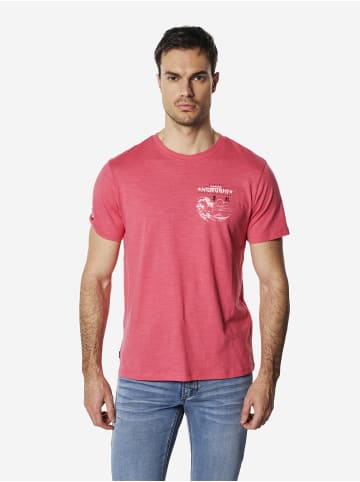 KOROSHI Crew t-shirt baumwolle druck-emb in pink