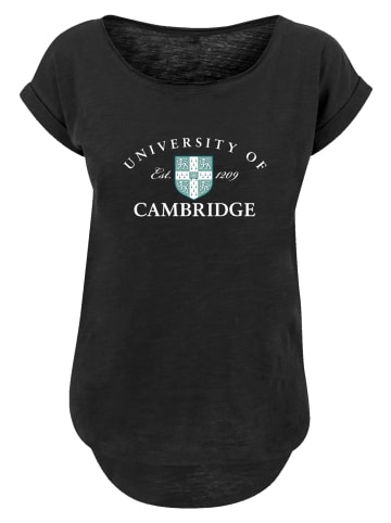 F4NT4STIC Long Cut T-Shirt University Of Cambridge Est 1209 in schwarz