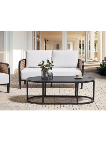 Beliani 2-tlg Gartensofa MONTEFALCO in Weiß/Schwarz