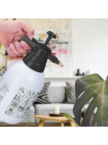 relaxdays 4x Pumpsprühflasche in Schwarz - 1 l