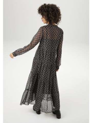 Aniston CASUAL Maxikleid in schwarz-weiß