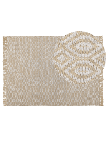 Beliani Kurzflor POZANTI in Beige - (W) 140 x (H) 1 x (L) 200 cm