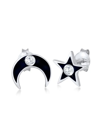 Elli Ohrringe 925 Sterling Silber Astro, Halbmond, Sterne, Stern in Silber