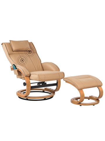 Beliani Massagestuhl MAJESTIC in Braun - (W) 68 x (H) 98 x (L) 82 cm