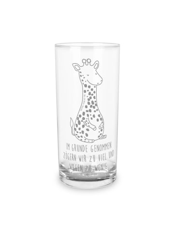 Mr. & Mrs. Panda Glas Giraffe Zufrieden mit Spruch in Transparent