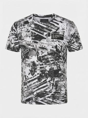 KOROSHI Crew cotton all over t-shirt in weiß