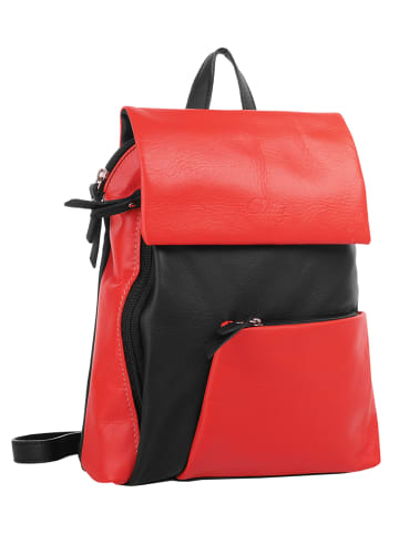 Cluty City-Rucksack echt Leder in rot