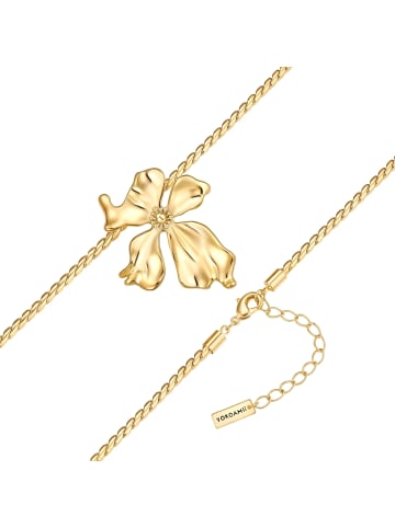 Yokoamii Kette Blume aus Metall-Legierung in gelbgold