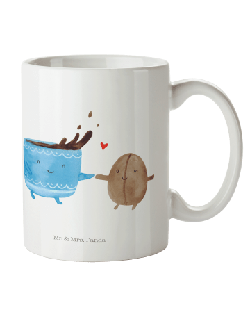 Mr. & Mrs. Panda Plastikbecher Kaffee Bohne ohne Spruch in Weiß
