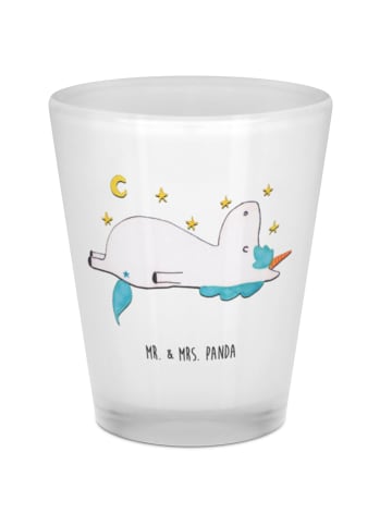 Mr. & Mrs. Panda Schnapsglas Einhorn Sternenhimmel ohne Spruch in Transparent