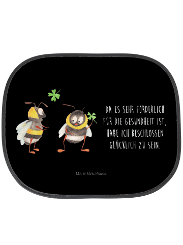 Mr. & Mrs. Panda Sonnenschutz Auto Hummeln Kleeblatt mit Spruch in Schwarz